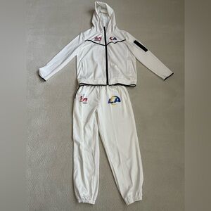 LA RAMS White Track Suit with Logo Accents